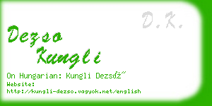 dezso kungli business card